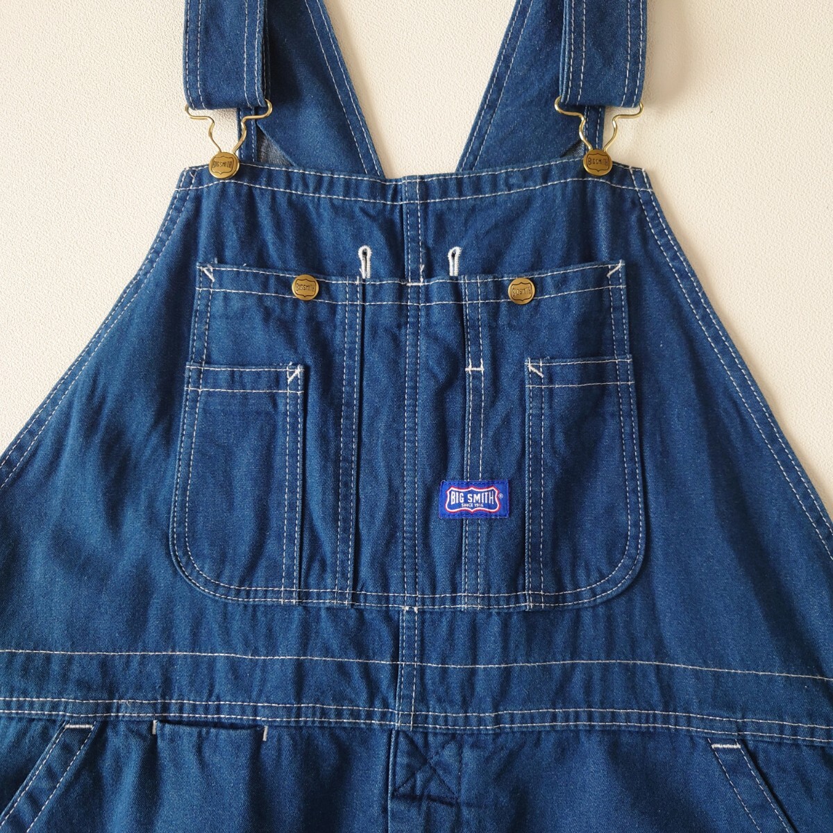 BIG SMITH デニムオーバーオール/サロペット/古着/実寸W44L32 BIG SMITH デニムオーバーオール/サロペット/古着/実寸W44L32