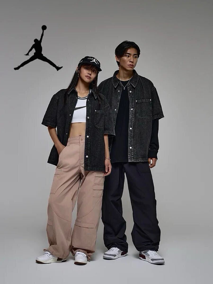 新品 XL(USサイズ) NIKE ナイキ ジョーダン デニム 半袖シャツ 新品 XL(USサイズ) NIKE ナイキ ジョーダン デニム 半袖シャツ