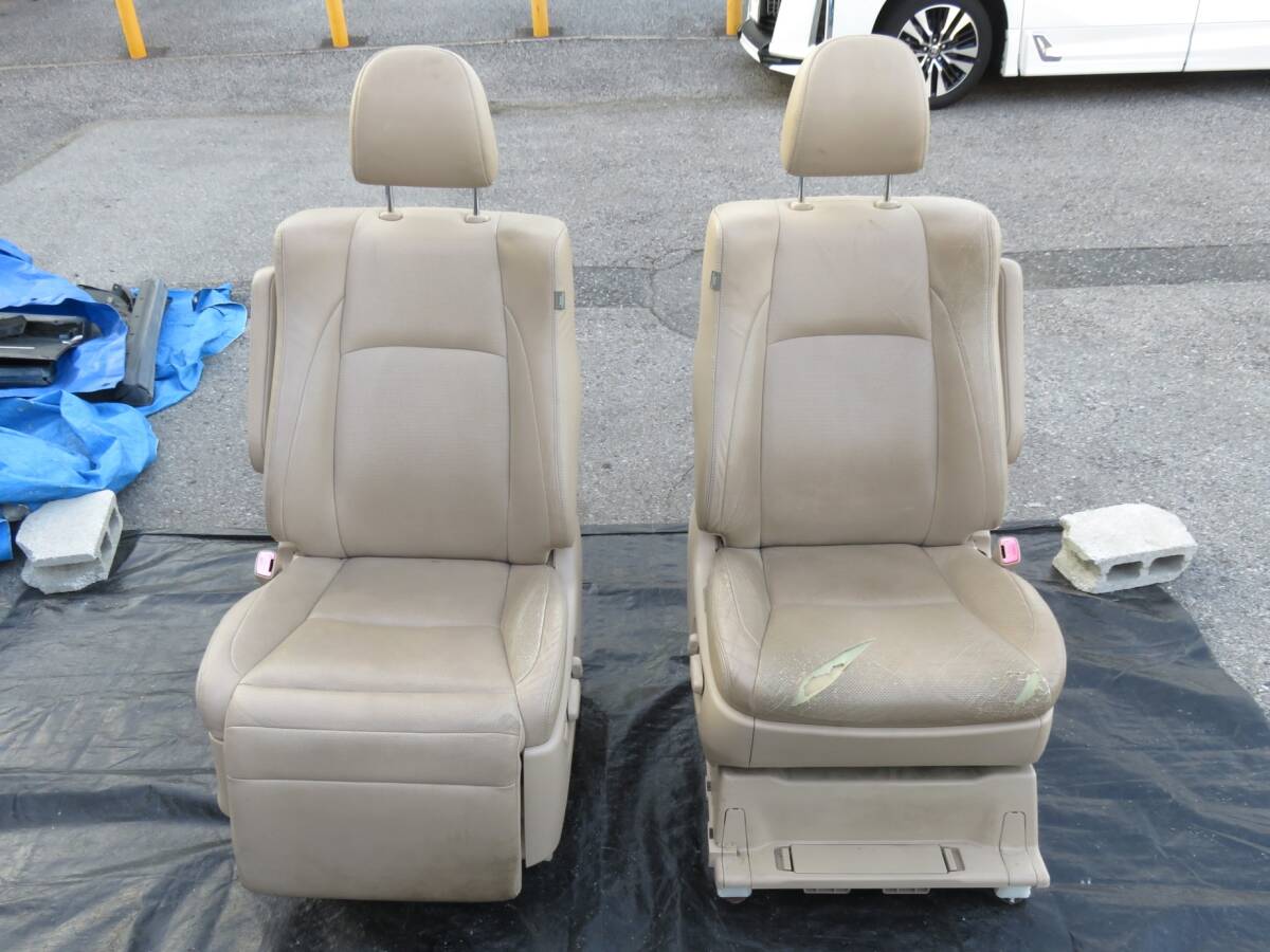 LA3633 アルファード GGH20W/前期 本革調 フロントシート パワーシート/運転席 助手席/ ANH20W ANH25W GGH25W/ヴェルファイア　※破損有