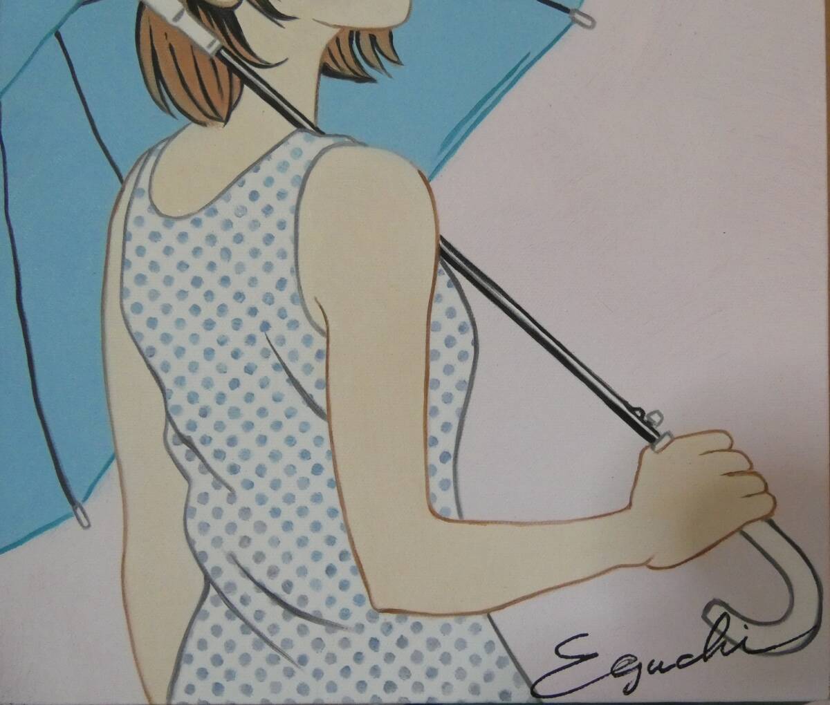 全国送料無料の通販 模写】油彩/ F6 / 江口寿史 『人物画 』 サインあり / 額装(人物 絵画