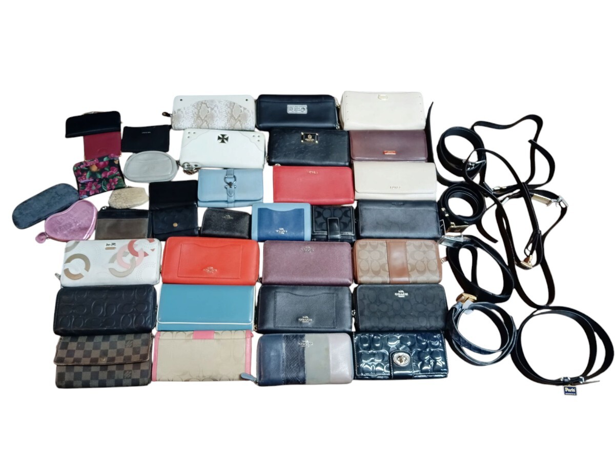 1円～ 43點(diǎn) LOUIS VUITTON COACH FURLA Ray-Ban 長(zhǎng)財(cái)布 財(cái)布 ベルト ダミエ シグネチャー まとめ 大量 ブランド ノーブランド ジャンク ④ 