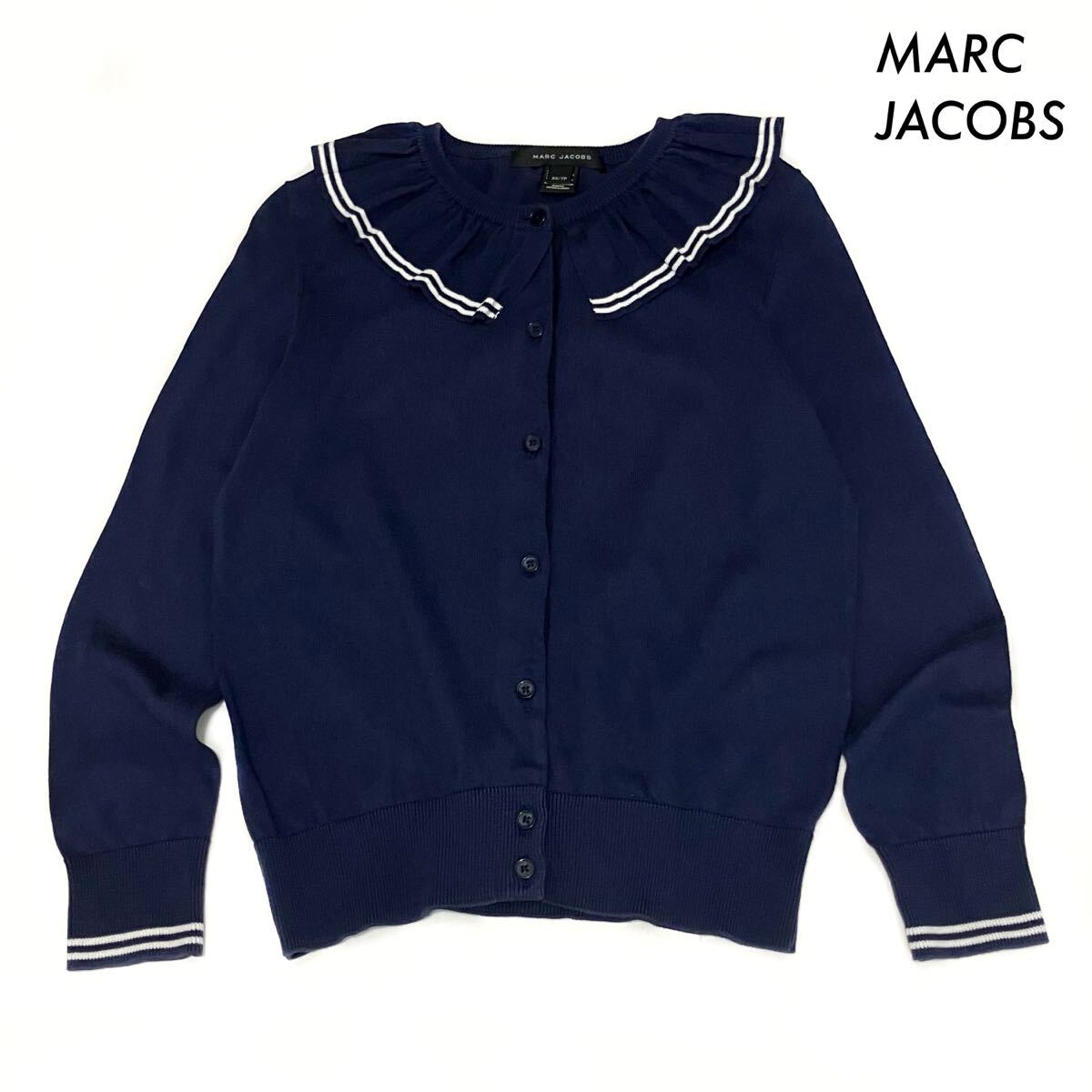 【送料無料】MARC JACOBS マークジェイコブス★長袖カーディガン プリーツ襟 ネイビー 紺