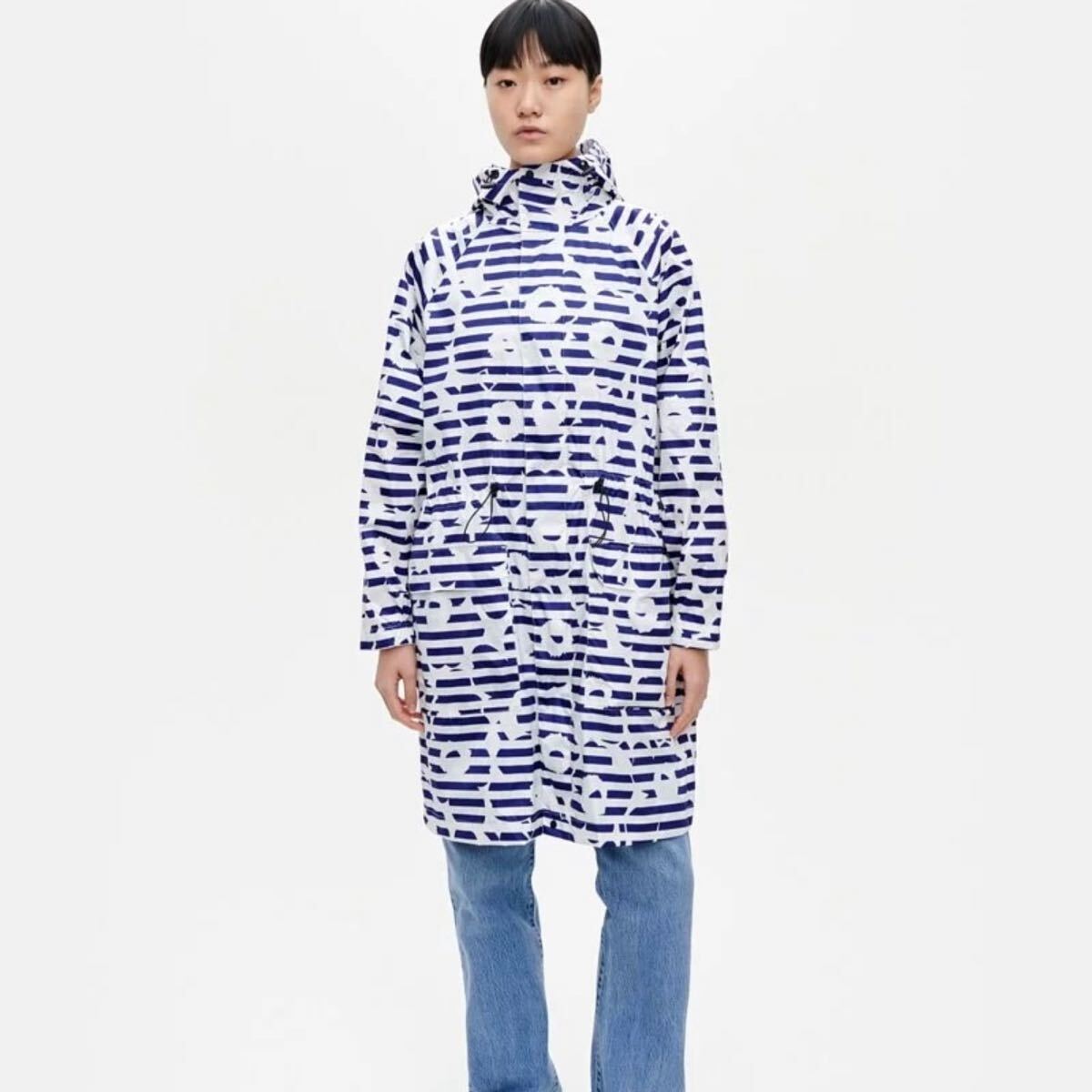【2022AW】marimekko マリメッコ/ Velaug Unikko レインコート 未使用】マリメッコ Tasaraita Unikko Velaugレインコート S