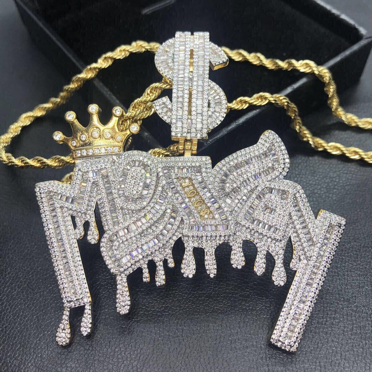 新品】ネックレス クラウン MONEY 札束 ドル ロープ チェーン 新品】ネックレス クラウン MONEY 札束 ドル ロープ チェーン