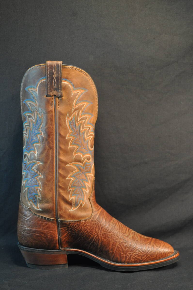 新品　トニーラマ　ウエスタンブーツ　牛革　茶シワ模様　10B　トニーラマ専用ノンスリップ底　