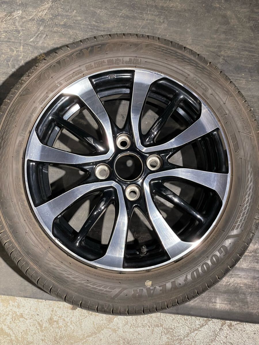 ホンダ NBOX JF3 純正アルミホイール タイヤ付き バリ溝 PCD100 ホンダ NBOX JF3 純正アルミホイール タイヤ付き バリ溝 PCD100