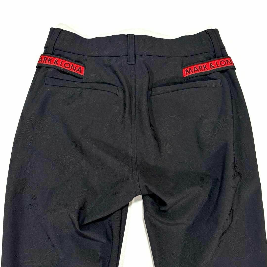 マーク&ロナ 36 レディース ロングパンツ スカル 総柄 ブラック S程度 マーク&ロナ 36 レディース ロングパンツ スカル 総柄 ブラック