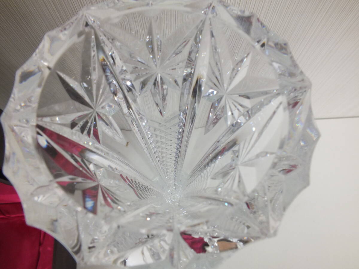 HOYA CRYSTAL ホヤクリスタル ガラス 花器 花瓶 箱記念刻印あり HOYA CRYSTAL ホヤクリスタル ガラス 花器 花瓶 箱記念刻印あり