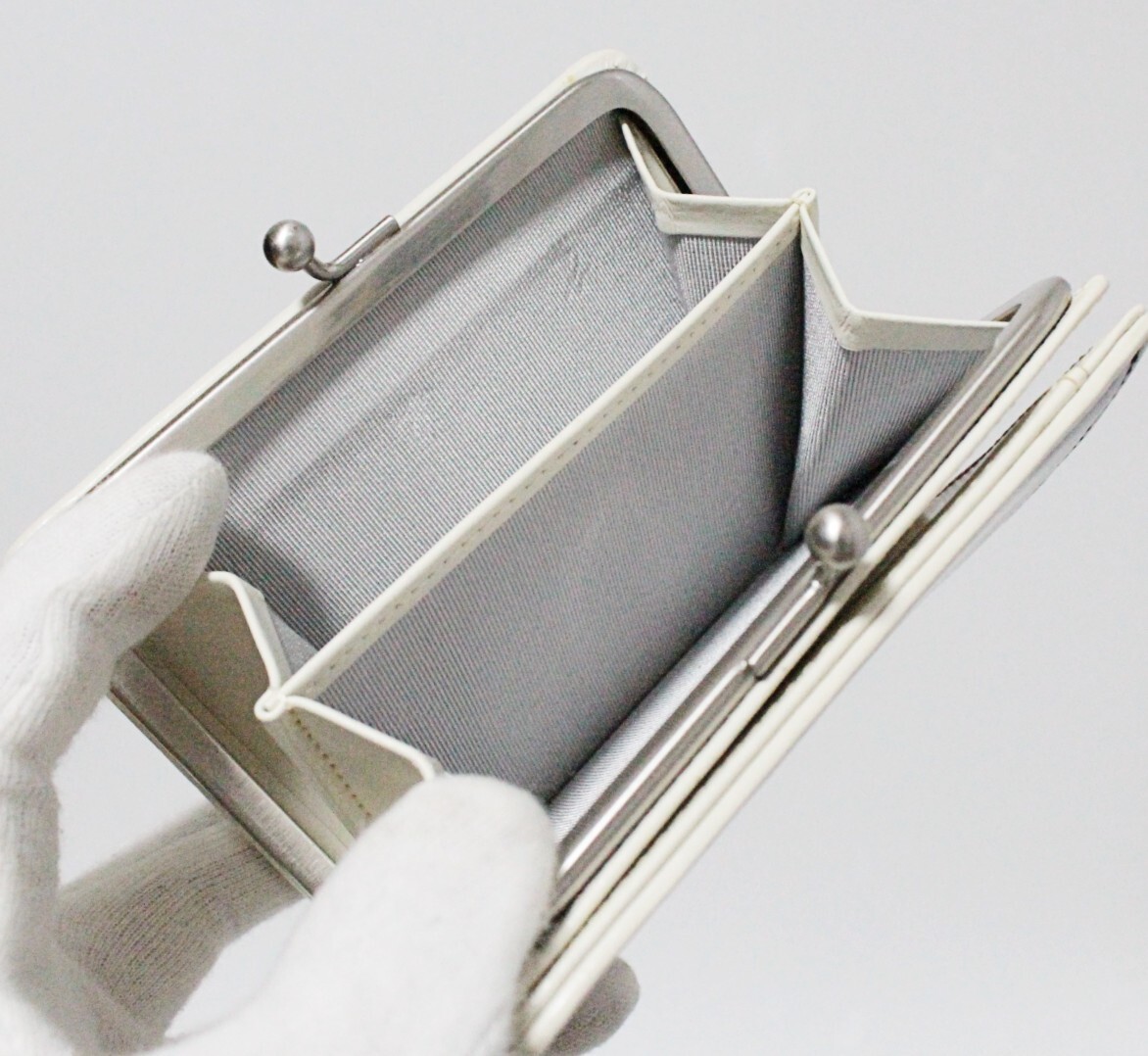 新品 箱付 アニエスベー バイピングライン バイカラー がま口