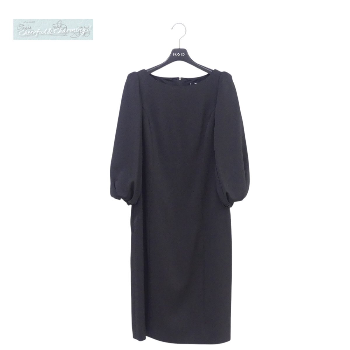 未使用 DAISY LIN/FOXEY ドレス オードリーパフ 38 ブラック ポリエステルBLEND 07251