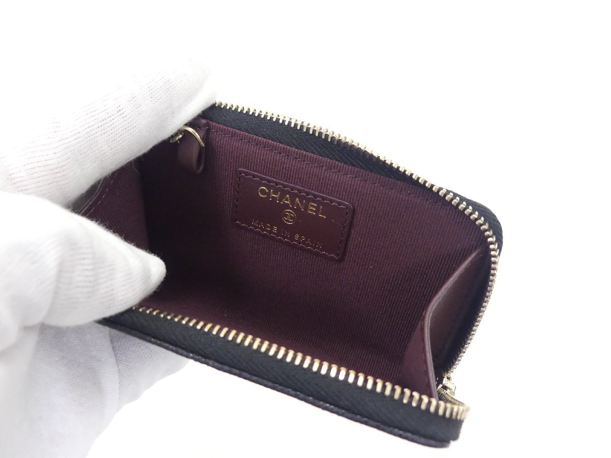 未使用 CHANEL キーリング付コインケース ブラック ゴールドココマーク グレインドカーフスキン AP0221 '25年國內(nèi)購入