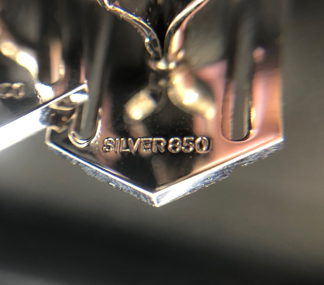TM0414②】OAK Sv850刻印 パール?付 ネクタイピン カフス TM0414②】OAK Sv850刻印 パール?付 ネクタイピン カフス
