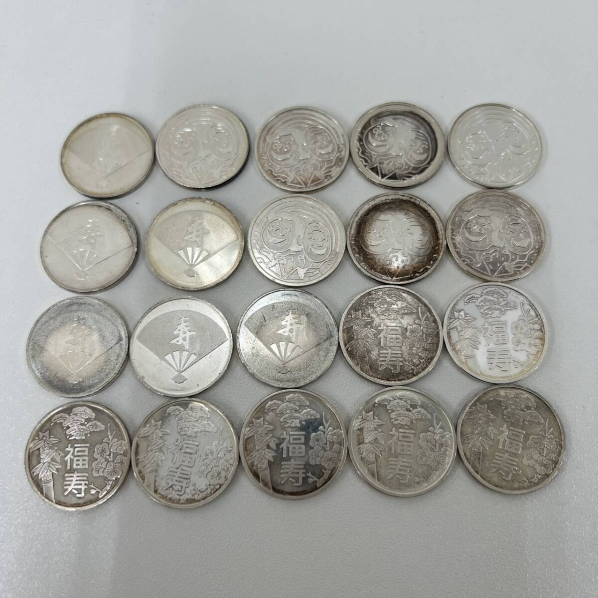 TG0415?】純銀メダル 福寿 鶴亀 敬老貨幣セット 約107.4g 比重 TG0415?】純銀メダル 福寿 鶴亀 敬老貨幣セット 約107.4g 比重