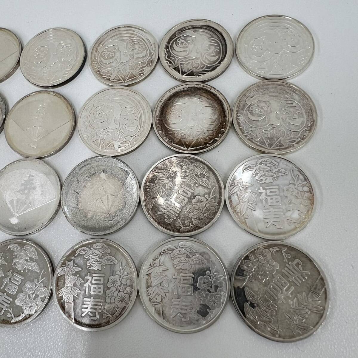 TG0415?】純銀メダル 福寿 鶴亀 敬老貨幣セット 約107.4g 比重 TG0415?】純銀メダル 福寿 鶴亀 敬老貨幣セット 約107.4g 比重