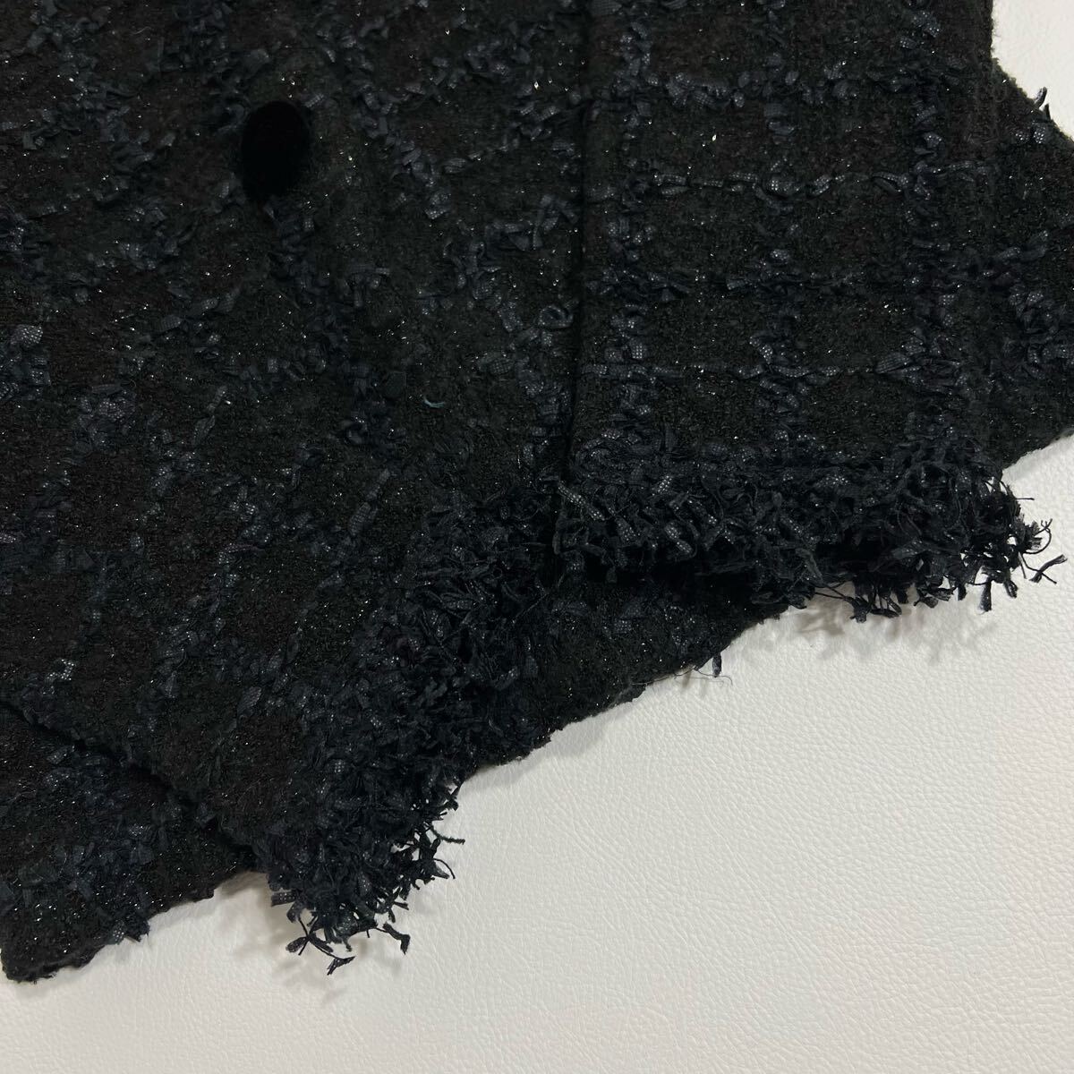 美品 Rene ルネ ツイードジャケット ノーカラージャケット