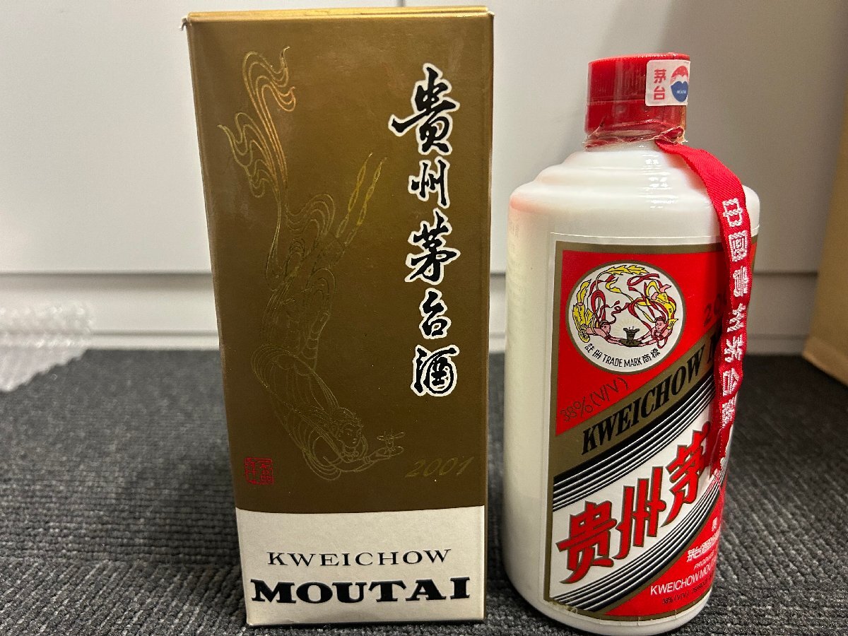 1円】 2001年 貴州茅台酒 マオタイ 天女ラベル 500ml 38% 864g 1円】 2001年 貴州茅台酒 マオタイ 天女ラベル 500ml 38% 864g