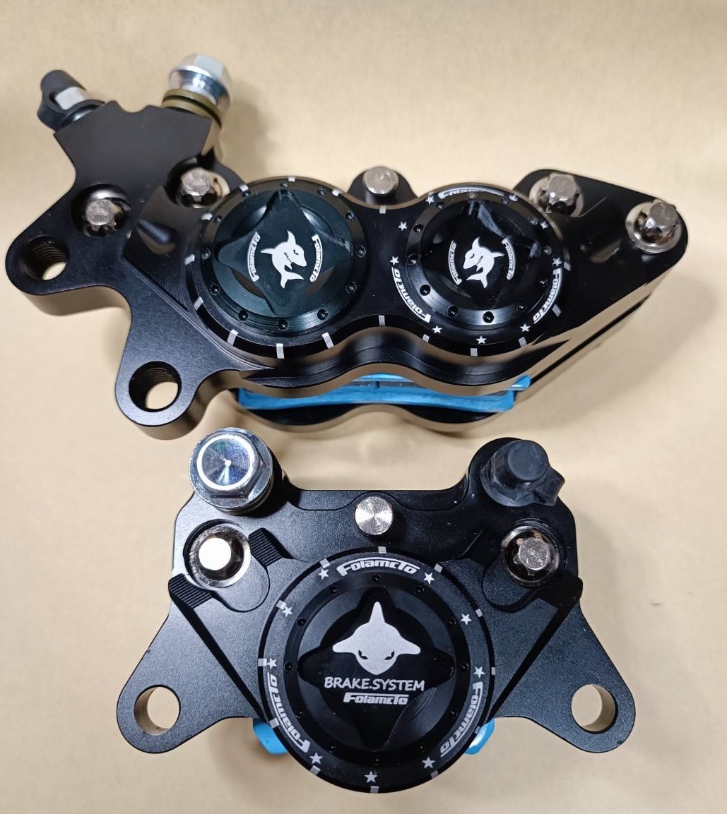 新型●臺(tái)灣Folamdo-左黒●ブレーキキャリパー●40mm●アルミCNC●4POT●ブレンボ FRANDO シグナス V125 グロム ズーマー NSR モンキー