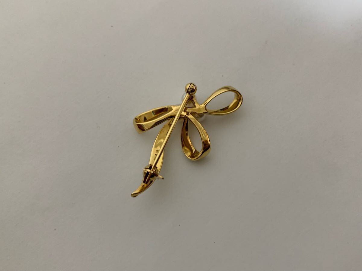 1円スタート美品　ミキモトmikimoto アコヤパール　ブローチ　k18金　5.3g