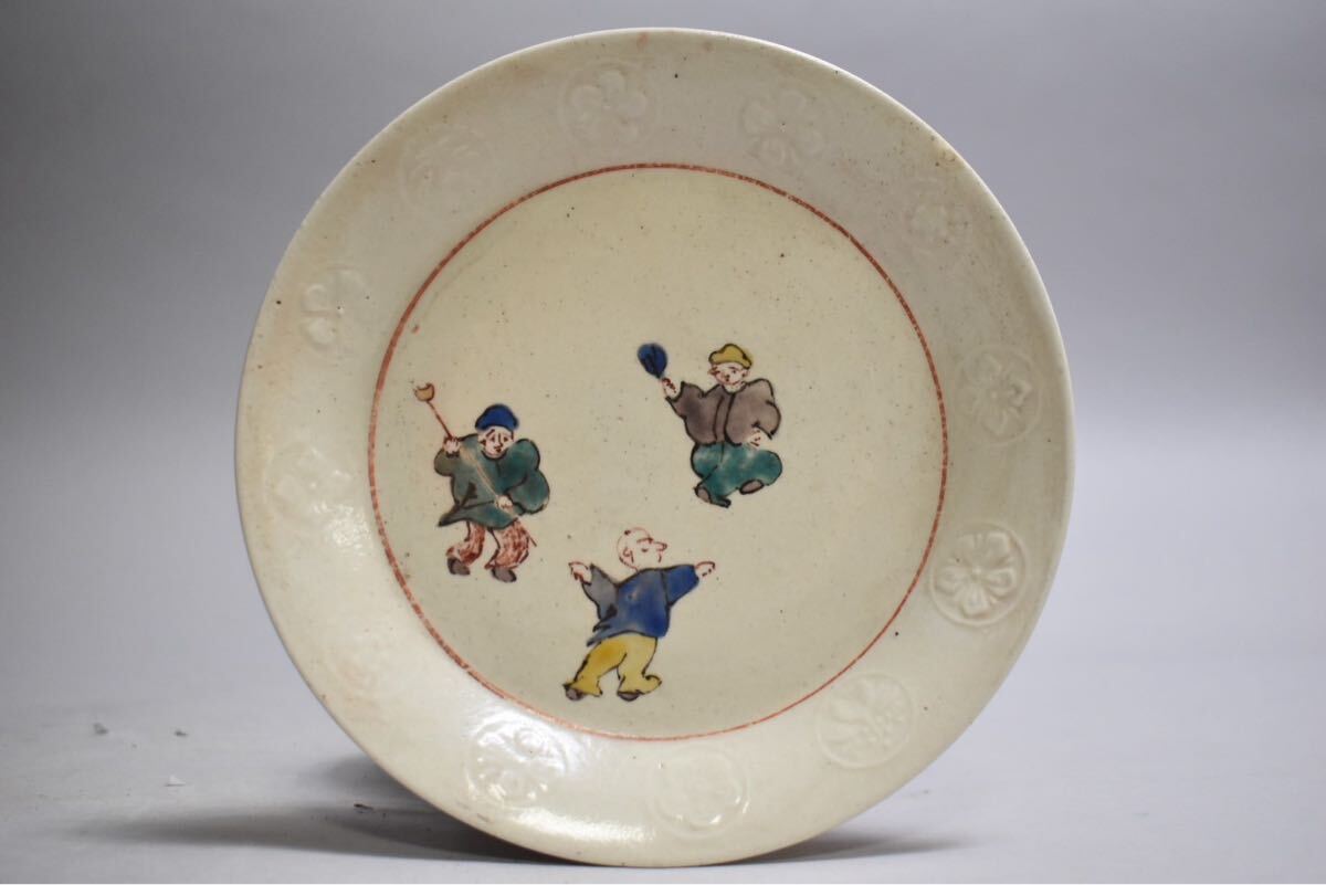 英】A999 時代 古九谷人物図皿 日本美術 九谷焼 色絵 骨董品 英】A999 時代 古九谷人物図皿 日本美術 九谷焼 色絵 骨董品