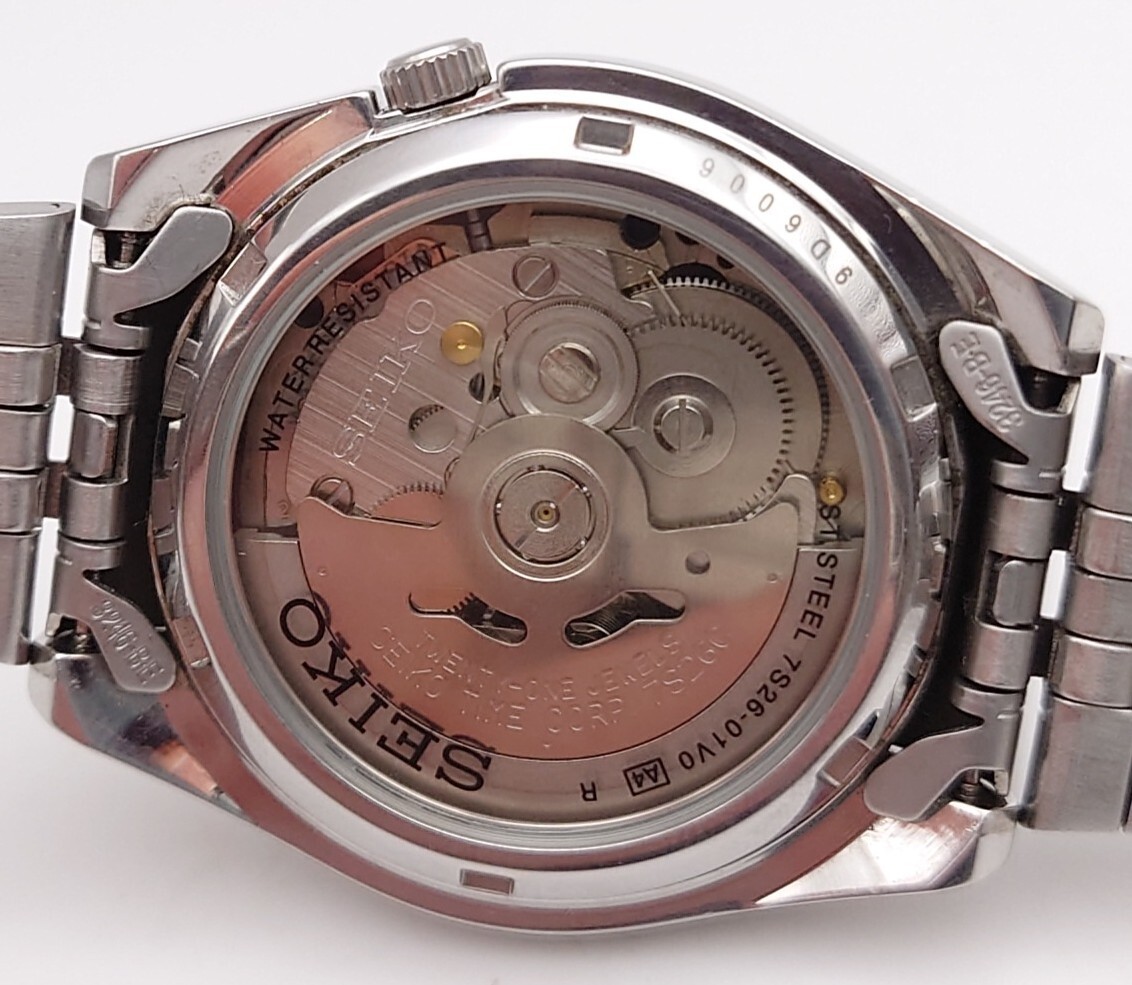 K883】 SEIKO セイコー5 7S26-01V0 裏スケルトン デイデイト