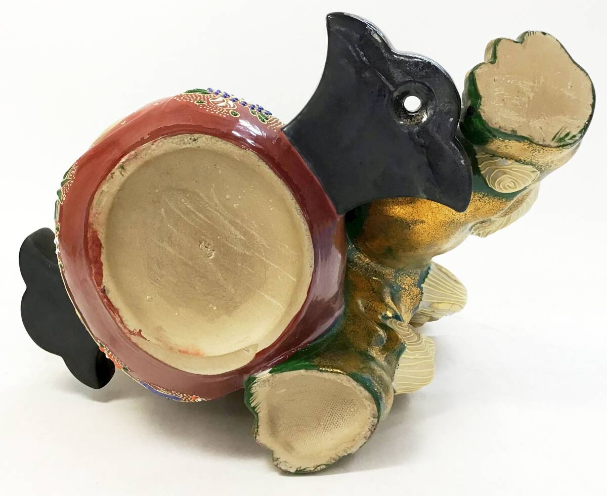 九谷焼 獅子 小槌 緑 横幅約27.5cm 高さ約32cm 金彩 色絵 縁起物 九谷焼 獅子 小槌 緑 横幅約27.5cm 高さ約32cm 金彩 色絵 縁起物