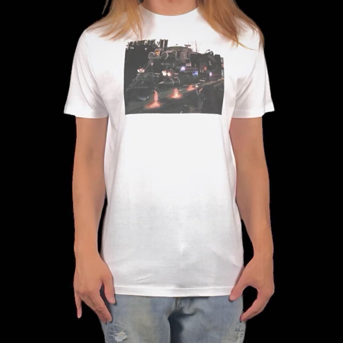 新品 バックトゥザフューチャー3 西部劇 蒸気機関車 タイムマシン デロリアン 80年代 ロバートゼメキス映画 Tシャツ ユニセックス Lサイズ_画像2