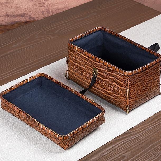 実用☆収納かご おしゃれ竹籠 編み 収納箱 小物入れ 茶道*お 実用☆収納かご おしゃれ竹籠 編み 収納箱 小物入れ 茶道*お