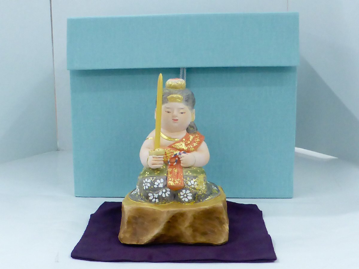 長期保管品】博多人形 守り本尊 不動明王 佐藤好昭作 箱付☆2 長期保管品】博多人形 守り本尊 不動明王 佐藤好昭作 箱付☆2