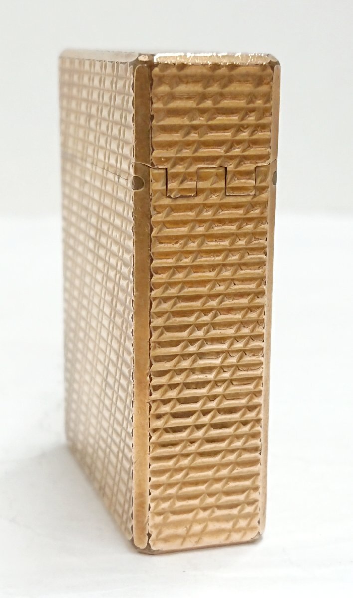 ⑤素?cái)长市本€柄?S.T.Dupont/デュポン ライン１ ショート ミニ ローラー ガス ライター ゴールドカラー★著火未確認(rèn)★火花OK★USED品