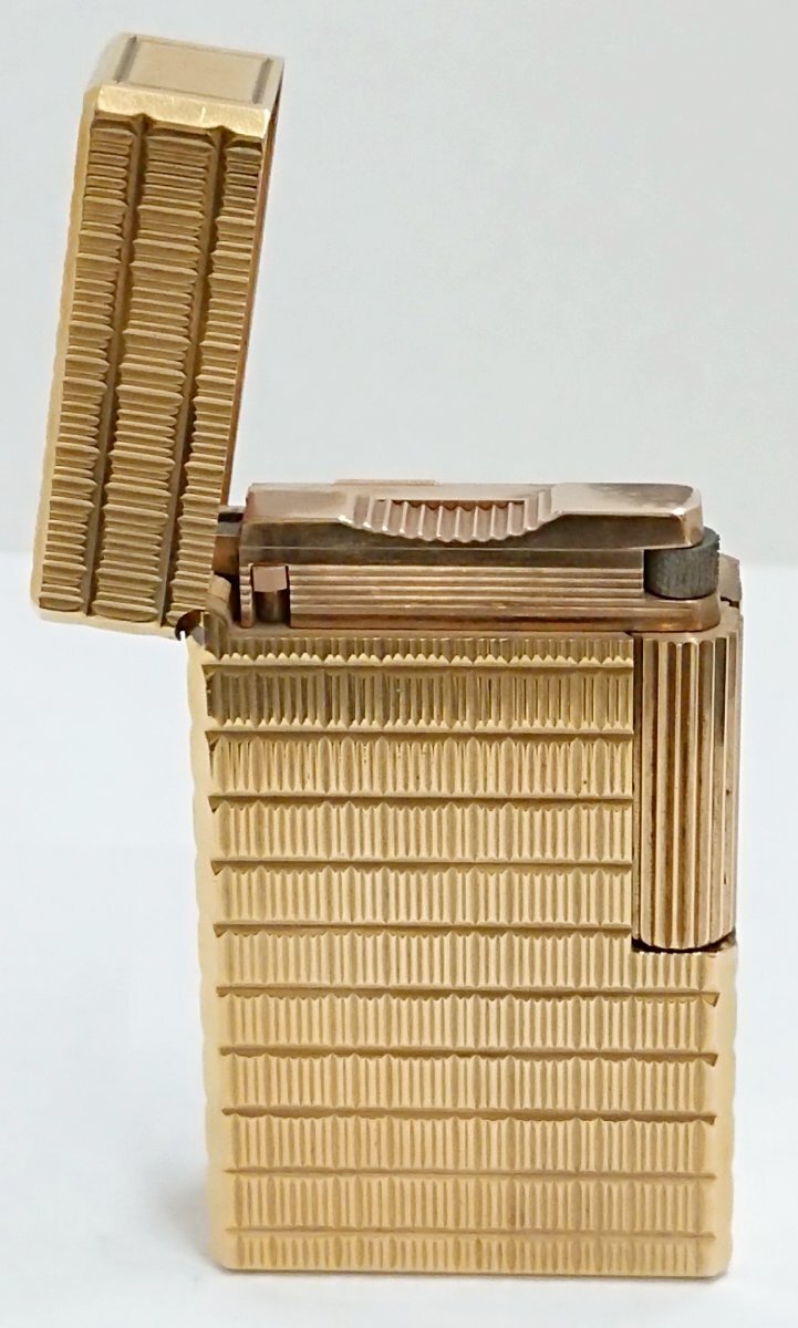 ?素?cái)长蕢湫胃褡颖?S.T.Dupont/デュポン ライン１ ローラー ガス ライター ゴールドカラー★著火未確認(rèn)★火花OK★USED品