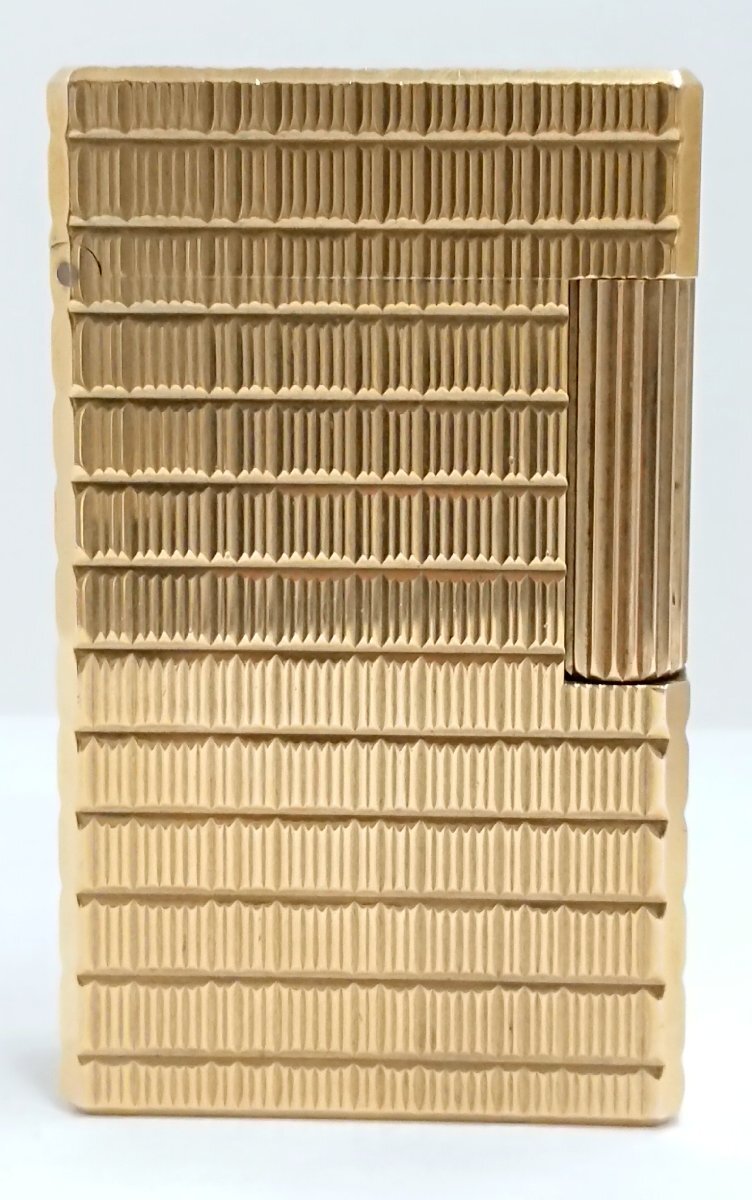 ?素?cái)长蕢湫胃褡颖?S.T.Dupont/デュポン ライン１ ローラー ガス ライター ゴールドカラー★著火未確認(rèn)★火花OK★USED品