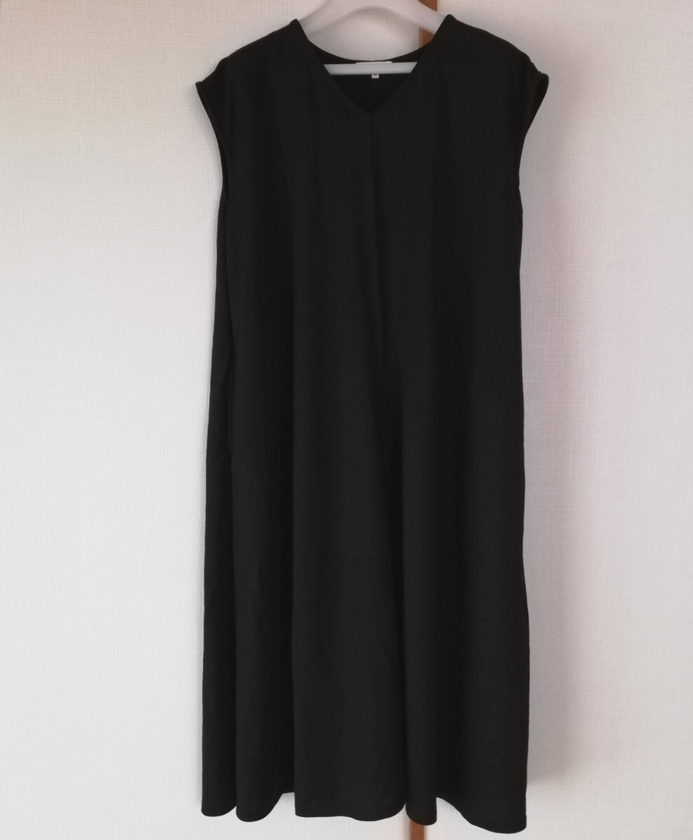 グローバルワーク global work ロングワンピース ブラック 黒 M ノースリーブ_画像1