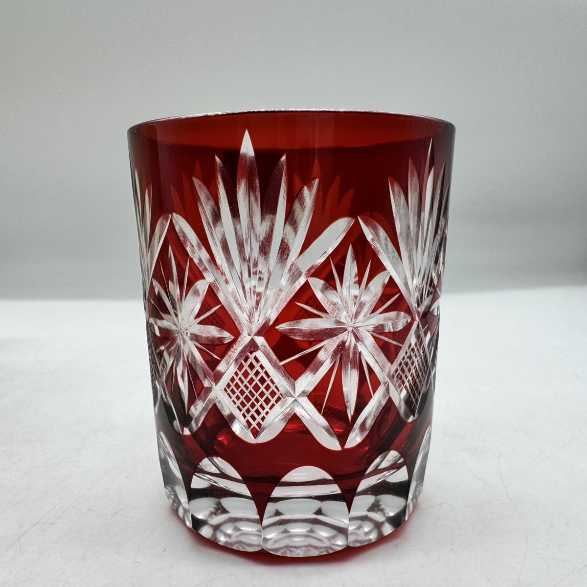  9230-01★1円スタート★玻璃浪漫/匠/江戸切子/赤/びーとろ浪漫/ロイヤルエレガンスオールド/ロックグラス/グラス6點(diǎn)/未使用未開(kāi)封★