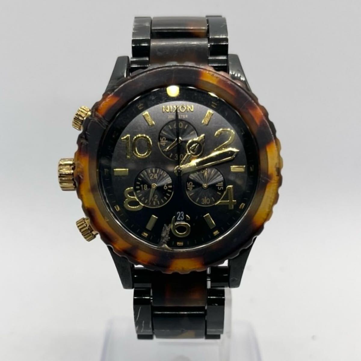 a46）稼働品 NIXON ニクソン 42-20 CHRONO 腕時計 鼈甲(ニクソン