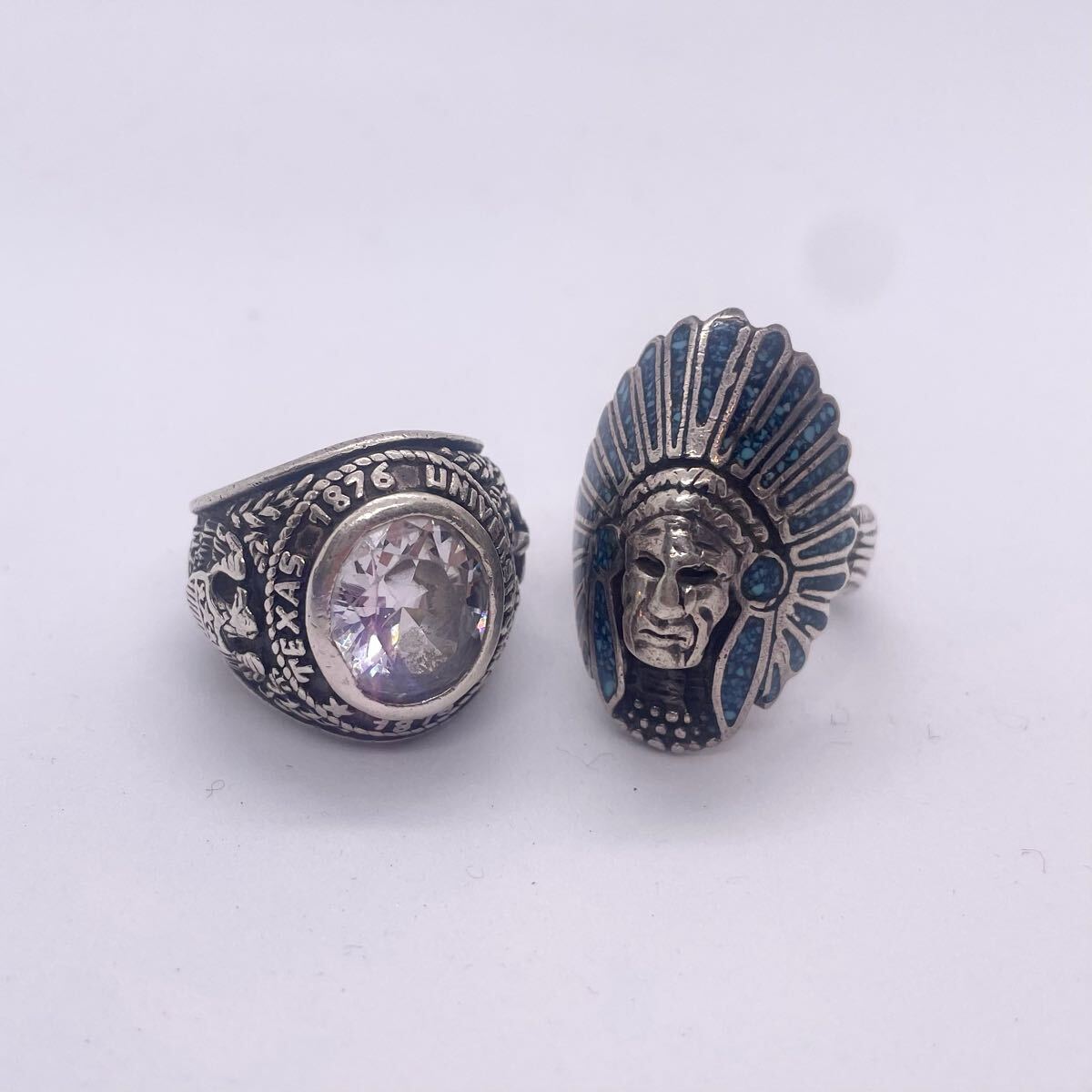 a111)NAVAJO ナバホ インディアンヘッドリング シルバー a111)NAVAJO ナバホ インディアンヘッドリング シルバー