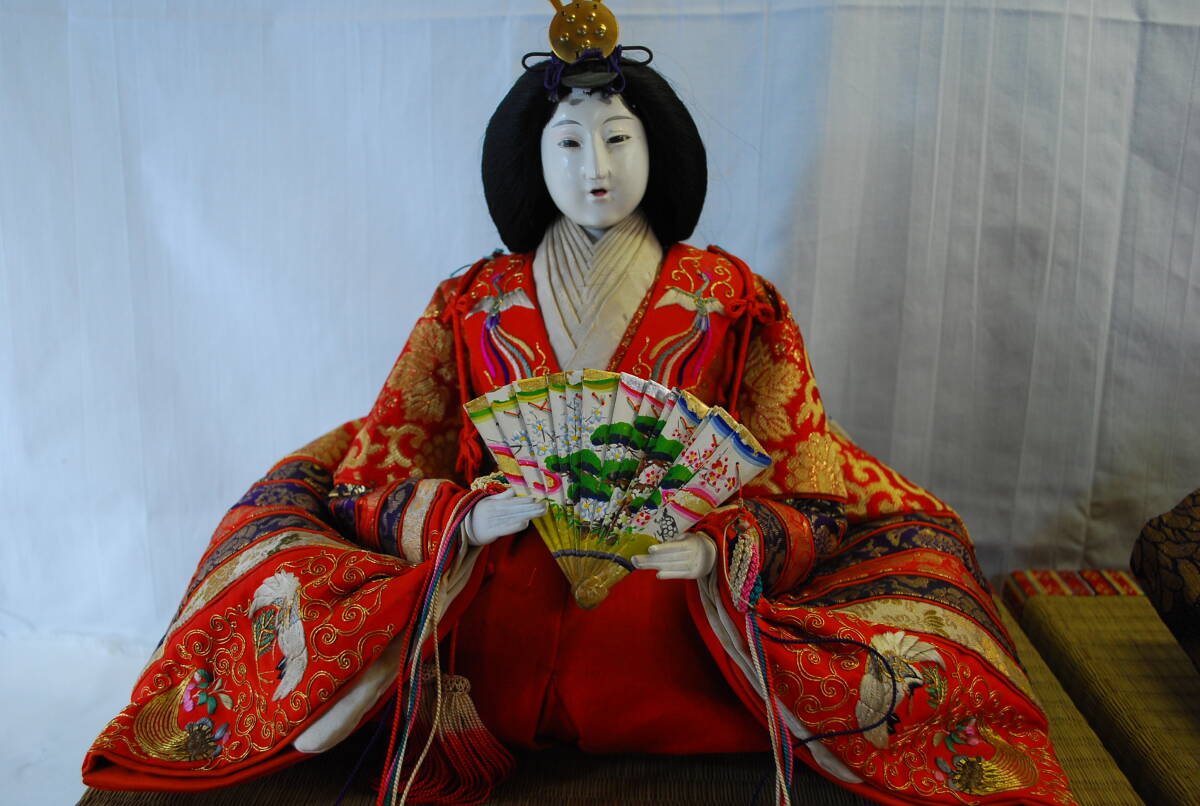 Z23◇雛人形◇雛道具　◇お雛様寸法(約)：全長30cm×橫34cm×奧行25cm◇ひな人形 お雛様◇大正～昭和初期◇