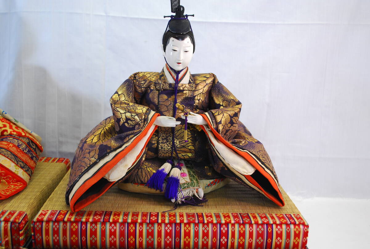 Z23◇雛人形◇雛道具　◇お雛様寸法(約)：全長30cm×橫34cm×奧行25cm◇ひな人形 お雛様◇大正～昭和初期◇