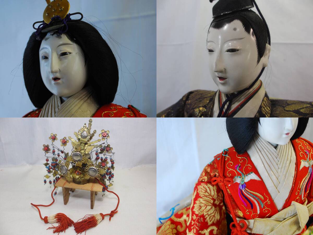 Z23◇雛人形◇雛道具　◇お雛様寸法(約)：全長30cm×橫34cm×奧行25cm◇ひな人形 お雛様◇大正～昭和初期◇