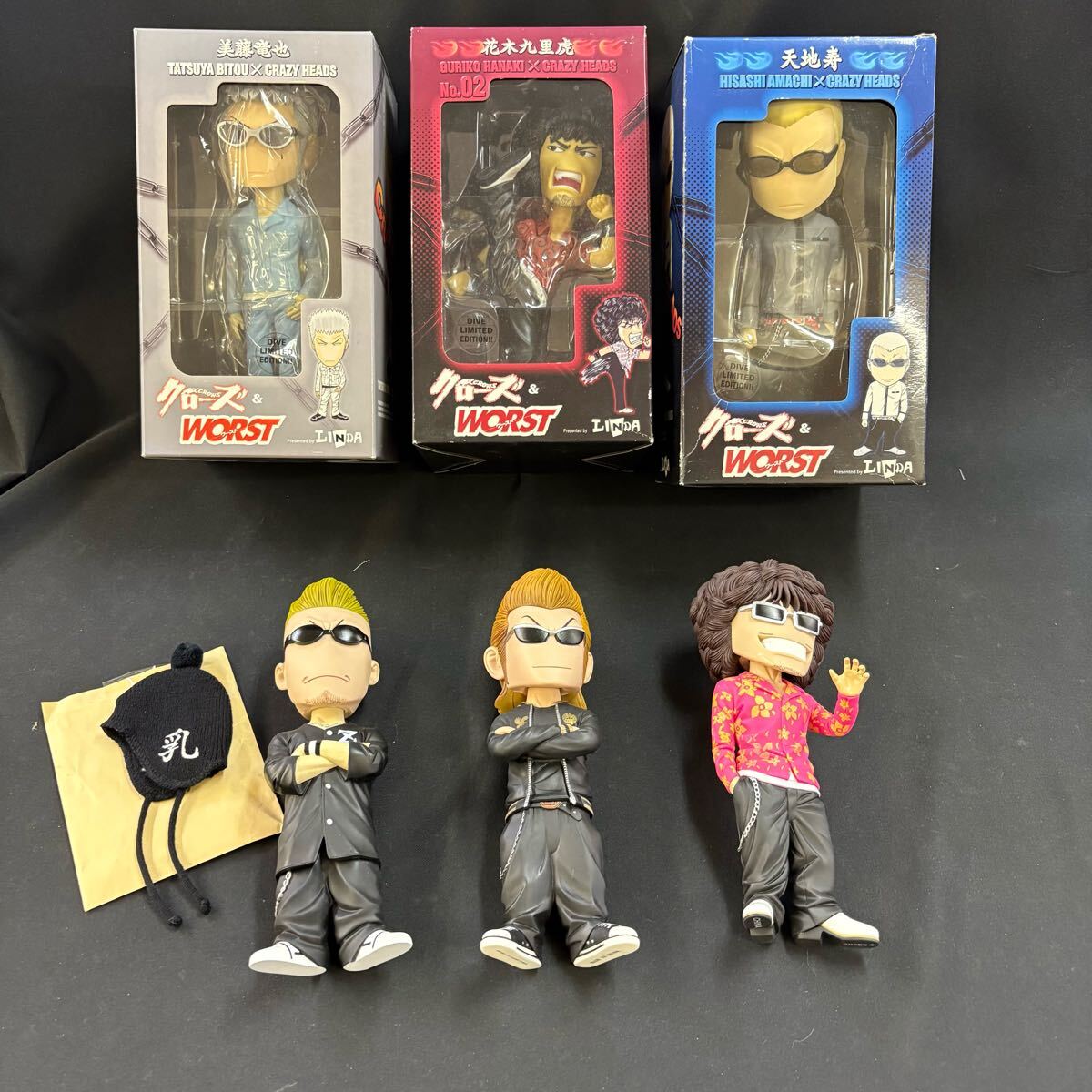中古】 フィギュア クローズ&WORST 6体+フィギュア用ニット帽子 中古】 フィギュア クローズ&WORST 6体+フィギュア用ニット帽子
