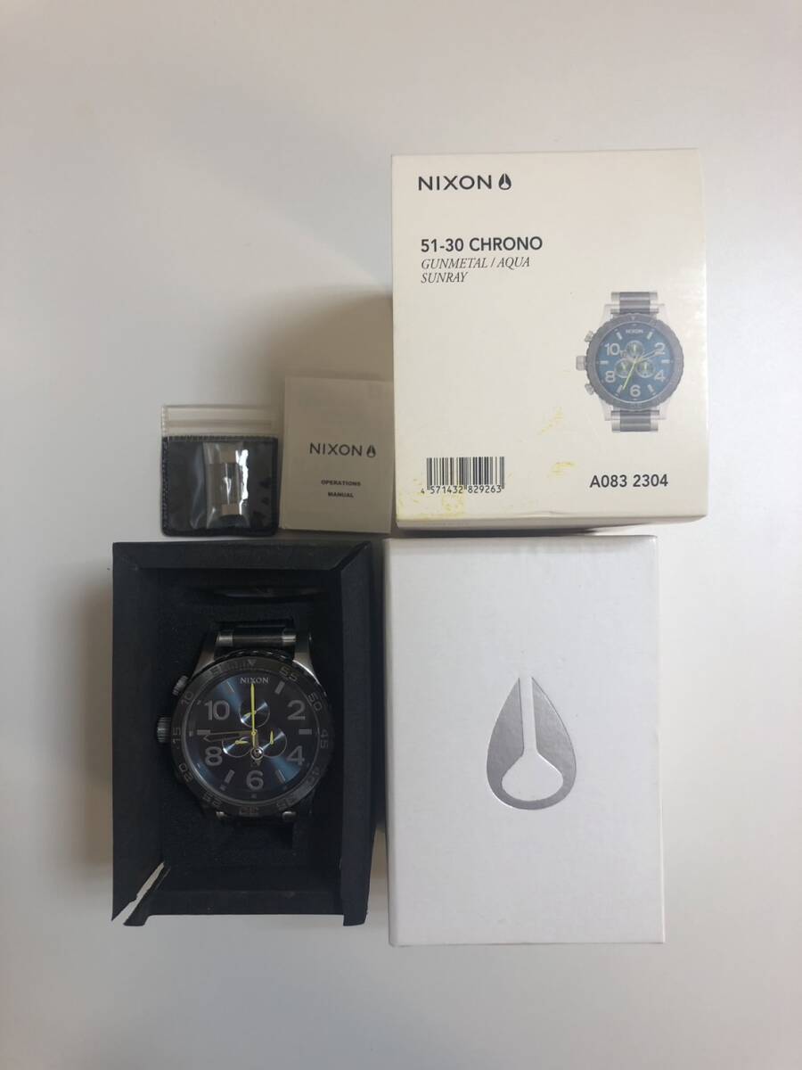 NIXON クロノグラフ 腕時計 51-30 CHRONO 300m防水 ガンメタル NIXON クロノグラフ 腕時計 51-30 CHRONO 300m防水 ガンメタル