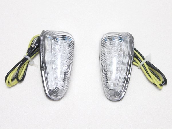送料無料!! 貼り付け クリア LEDエアロウインカー 左右セット YZF-R1 XJR1300 XJR1200 YZF-R6 XJR400 SR400 FZR750 YZF-R25 YZF-R15