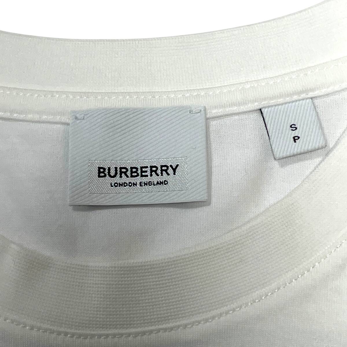 ◆中古品◆BURBERRY バーバリー Tシャツ S コットン 8037292 ホワイト トップス 半袖 レディース 女性用 X86657NC