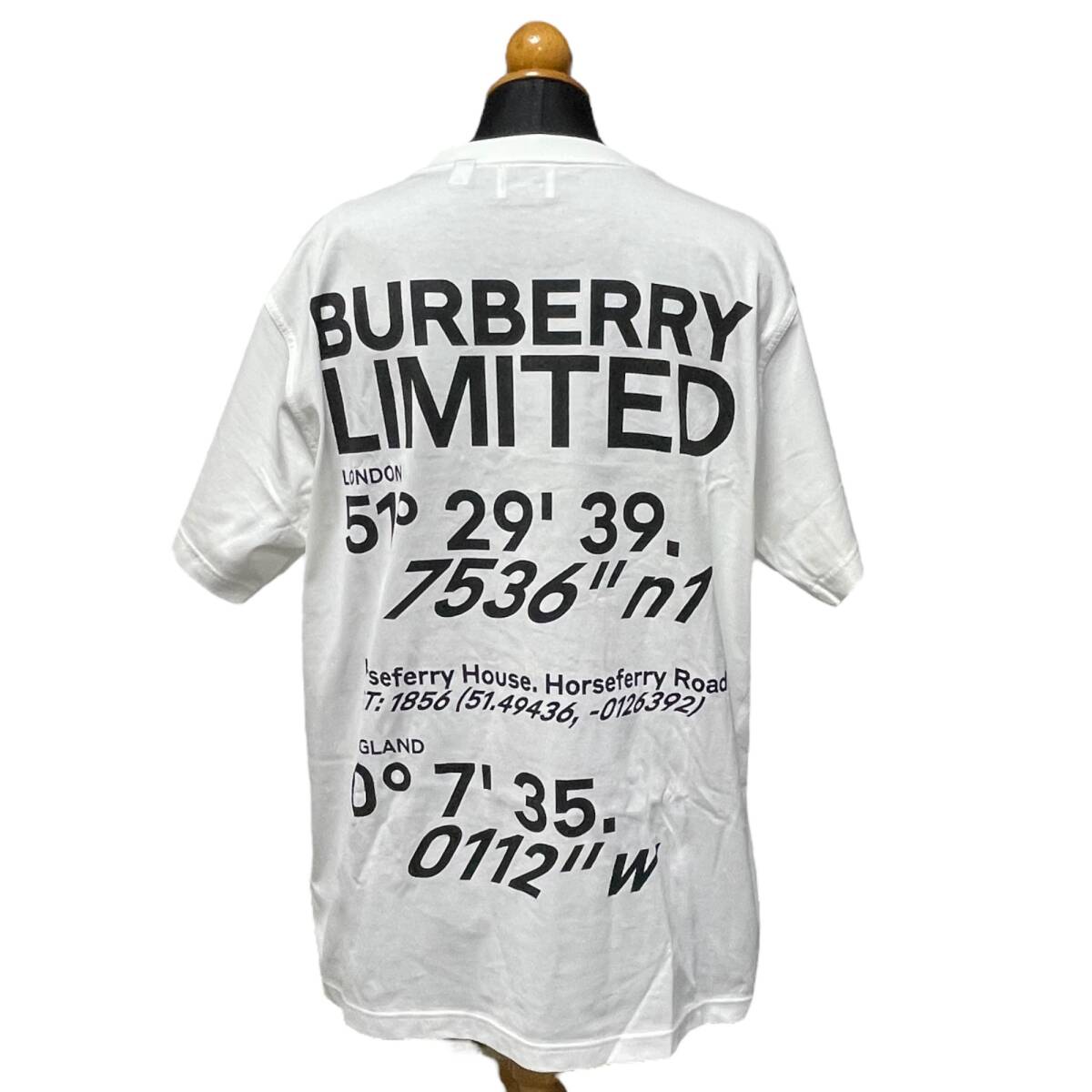 ◆中古品◆BURBERRY バーバリー Tシャツ S コットン 8037292 ホワイト トップス 半袖 レディース 女性用 X86657NC