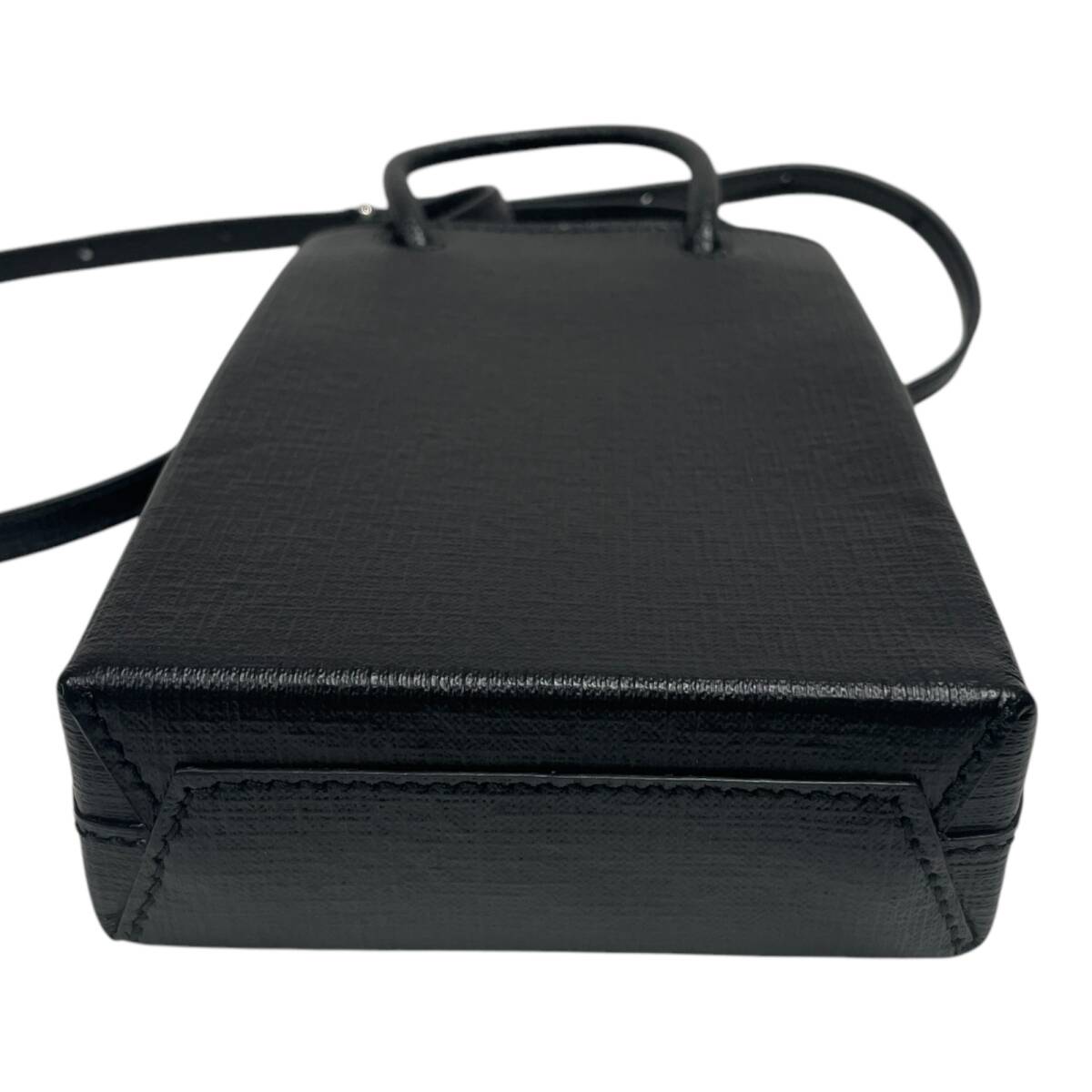 * б/у товар * Balenciaga BALENCIAGA сумка на плечо 593826 покупка phone держатель кожа чёрный Mini сумка X86390NC