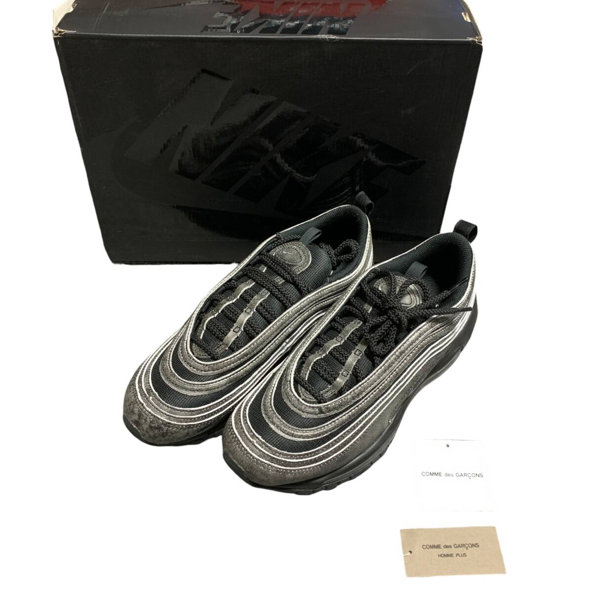 ◆未使用/長(zhǎng)期保管品◆コムデギャルソン オム プリュス ナイキ エアマックス 97 ブラック DX6932-002 スニーカー 25.5cm 箱有 J45831NH
