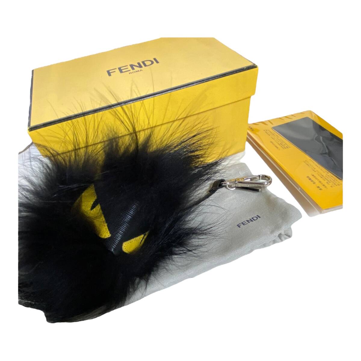 【中古品】FENDI フェンディ モンスター バッグバグズ ファー バッグチャーム キーホルダー 箱有 A86396RD
