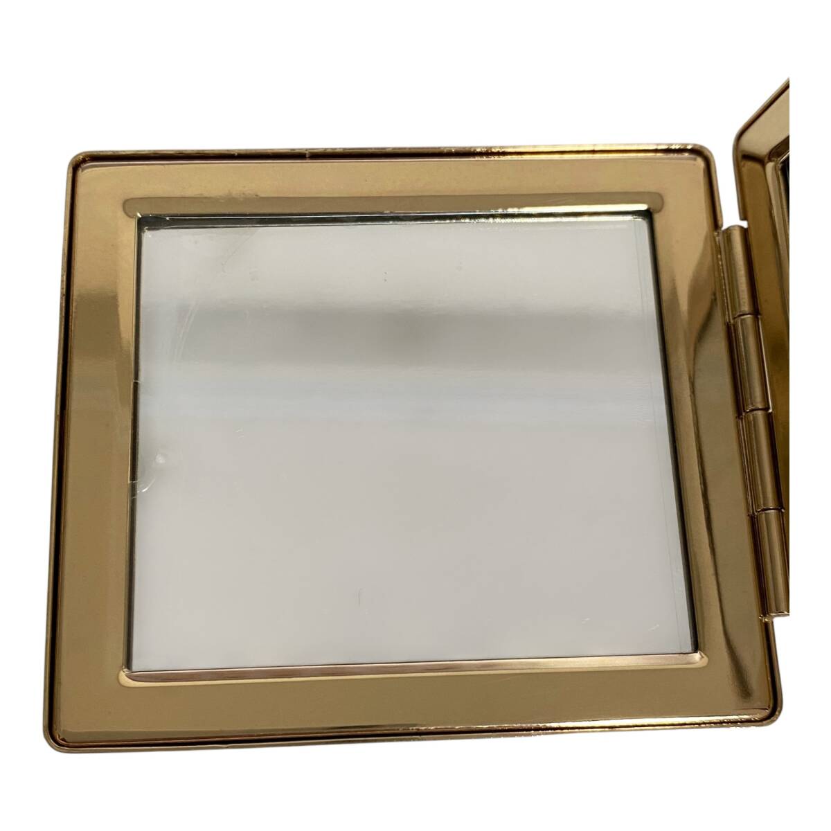【中古品】 GUCCI グッチ コンパクト 両面ミラー 折畳み 持ち運び ミラー 鏡 ゴールド 小物 箱有 W86257RD