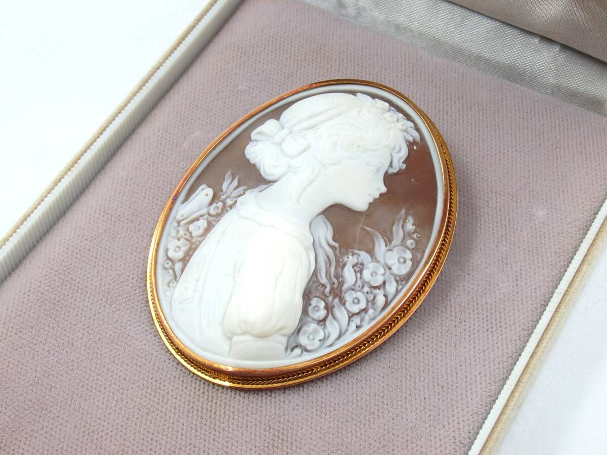☆中古☆刻印 K18 カメオ ブローチ ペンダントトップ ※総重量 ☆中古☆刻印 K18 カメオ ブローチ ペンダントトップ ※総重量