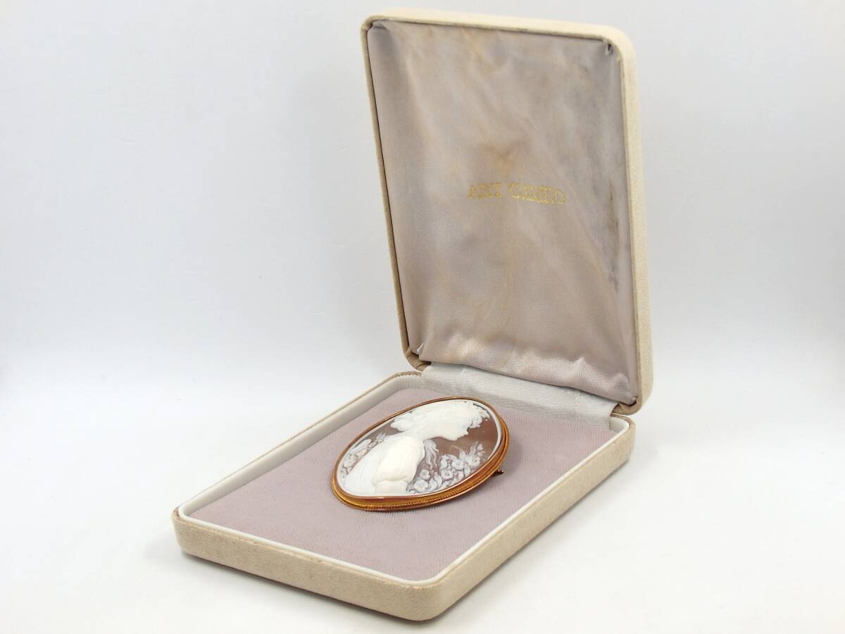 ☆中古☆刻印 K18 カメオ ブローチ ペンダントトップ ※総重量 ☆中古☆刻印 K18 カメオ ブローチ ペンダントトップ ※総重量