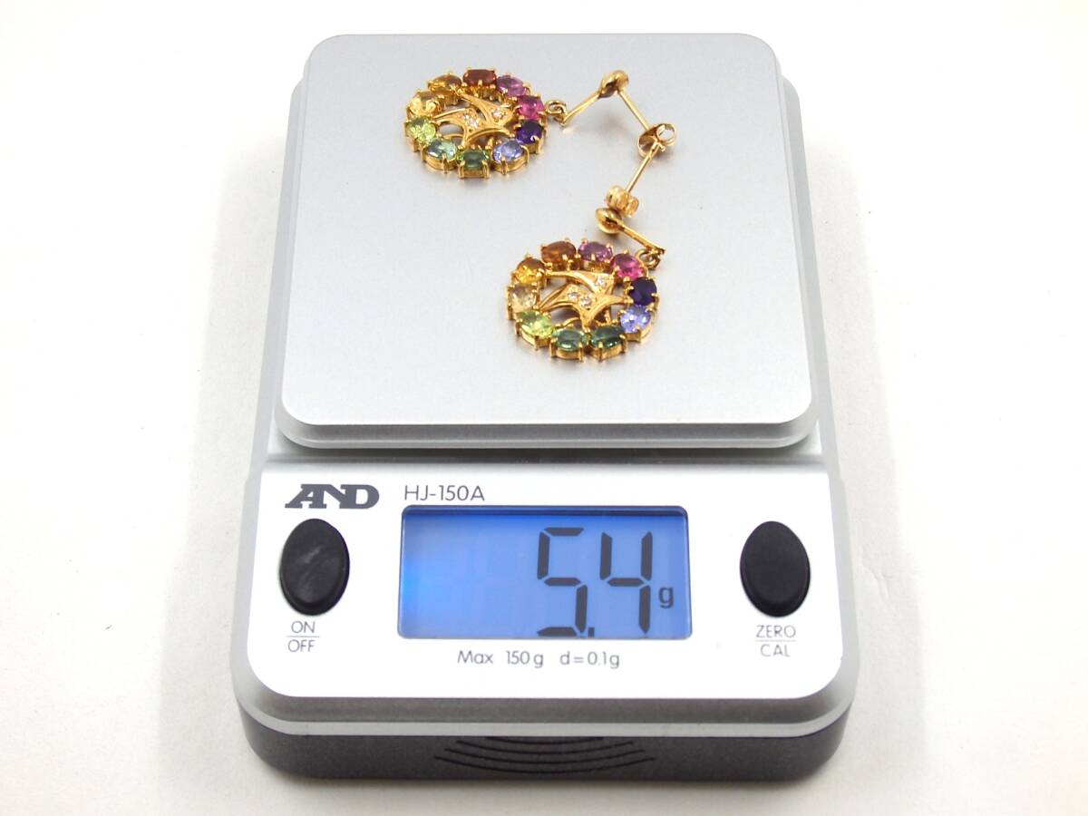 ★中古★刻印 03 K18 ピアス マルチカラー カラフル ※総重量 5.4g / OFG59467O